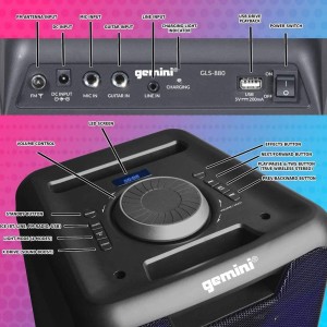 اسپیکر قابل حمل بلوتوثی جمینی مدل GLS-880